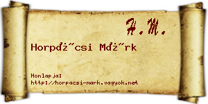 Horpácsi Márk névjegykártya